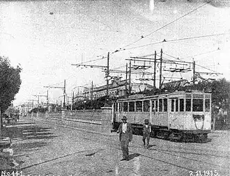 Un coche de subterráneo en Buenos Aires. Fotografía tomada en 1915.