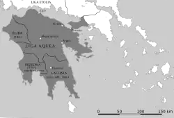 La Liga Aquea en 188 a. C.