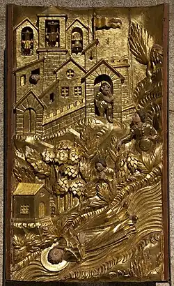 El cuerpo del obispo por el río Segre se detiene delante la catedral