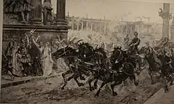 La llegada del vencedor, 1903. Grabado en punta seca, 84 x 110 cm.