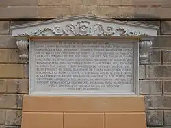 Placa conmemorativa de la visita de Carlos IV en 1802