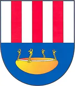 Escudo municipal de Lahošt'znak, distrito Teplice, en la República Checa.