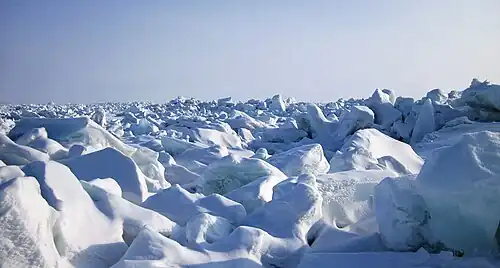 Mar de Láptev. Bancos de hielo árticos.