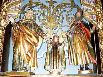 Retablo lateral, San Joaquín, Santa Ana y la Virgen Niña