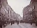 Escena callejera en Brühl, el barrio judío de Leipzig, hacia 1905.[41]​