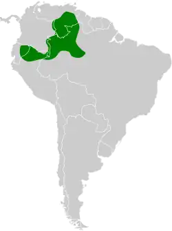 Distribución geográfica del trepatroncos del Duida.
