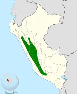 Distribución geográfica del tijeral coronado.