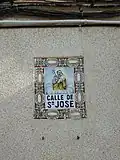 Retablo cerámico de San San José en calle San José 1