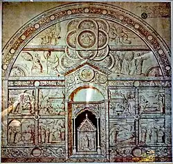 Dibujo del retablo de San Remaclo en 1664, Lieja, Museo Curtius.