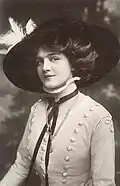 Lily Elsie – Tarjeta postal, con matasellos de Birmingham, septiembre de 1909.