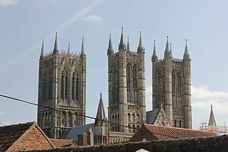 Las tres torres de la catedral de Lincoln