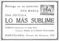 Publicidad en la revista Popular Film del 21 de julio de 1927