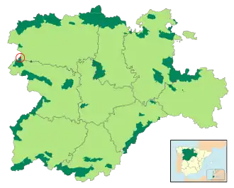 Localización de la zona en Castilla y León