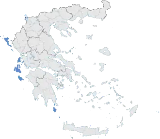 Localización de las islas en Grecia.
