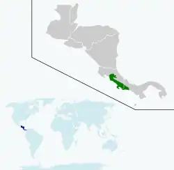 Distribución geográfica de la coqueta crestiblanca