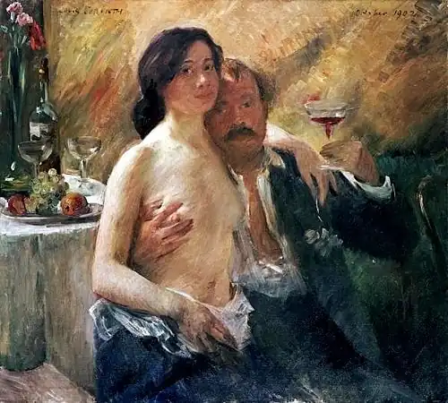 Autorretrato con Charlotte (1902), 97 × 107 cm., Colección privada