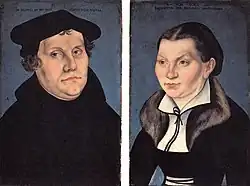 Lutero y su esposa, de Lucas Cranach el Viejo, 1529.