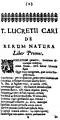 Copia de "De rerum natura" (1675), editado por Tanneguy Le Fèvre.