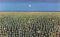 Luna, girasoles y pájaros, óleo, 1993
