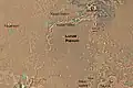 Mapa de Lunae Palus con etiquetas. Kasei Valles es un valle fluvial antiguo muy grande.