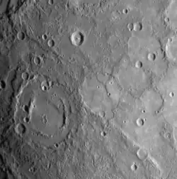 Una foto de la parte no revelada hasta la llegada de la sonda MESSENGER