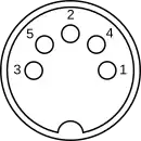 Diagram of a MIDI connector