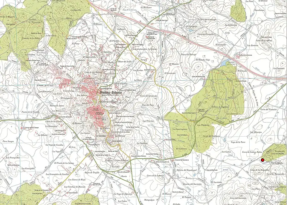 Ubicación de la ganadería Torrestrella, Medina Sidonia Mapa de Centro Nacional de Información Geográfica - CC BY 4.0[6]​[7]​
