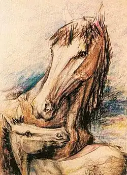 "Madre joven", pastel