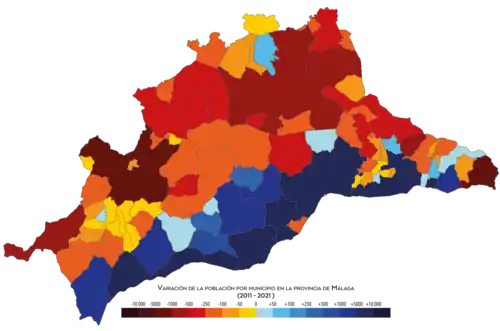 Variación de la población municipal 2011-2021
