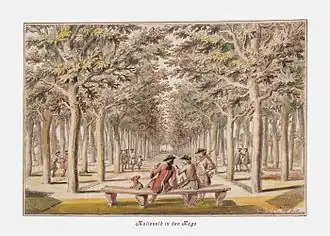 La Haya Malieveld dibujada por Daniël Marot ca. 1730