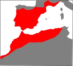 Distribución de M. monspessulanus[1]​