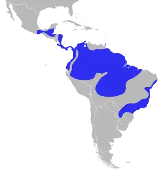 Distribución geográfica del género Manacus.
