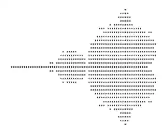 Conjunto de Mandelbrot usando caracteres ASCII.
