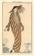 Abrigo de marta cibelina, copn cuello de sable y puños de Renard Blanc. Journal des Dames et des Modes, 1912