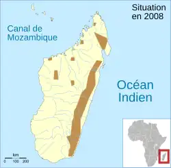 Distribución de la población de M. betsileanus.