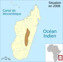 Distribución de la población de M. brevipalmatus.