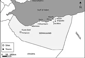 Ubicación de Dhambalin en Somalilandia