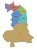 División de la región Oriental desde el 2009 hasta el 2015 (anteriormente la provincia de Driouch formó parte de Nador).