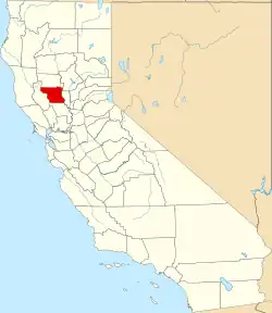 Mapa de California con la ubicación del condado de Colusa