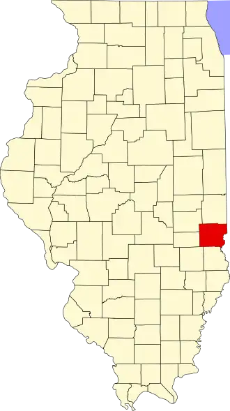 Mapa de Illinois con la ubicación del condado de Clark