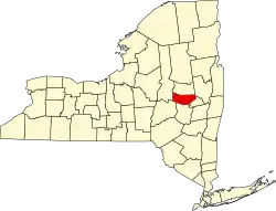 Mapa de Nueva York con la ubicación del condado de Montgomery