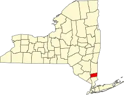 Mapa de Nueva York con la ubicación del condado de Putnam