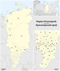 División administrativa del krai de Krasnoyarsk