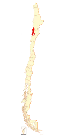 Ubicación de la especie en Chile, según datos de la IUCN.