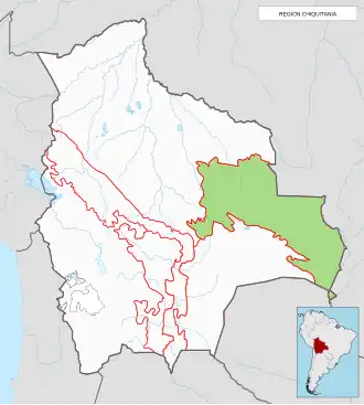 Ubicación de la región en Bolivia
