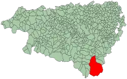 Extensión de la comuna en el departamento de Pirineos Atlánticos