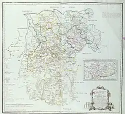 Cáceres en el Sexmo de San Lorenzo en el mapa de la Provincia de Segovia en 1773