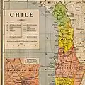 Mapa del Norte Grande de Chile a finales del siglo XIX
