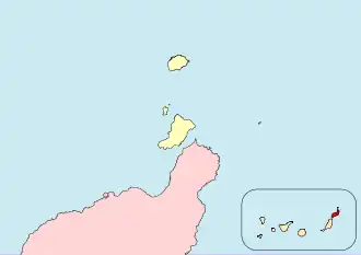 Roque del Este ubicada en Archipiélago Chinijo