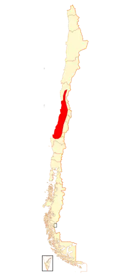 Ubicación de la especie dentro de Chile, según datos de la IUCN.